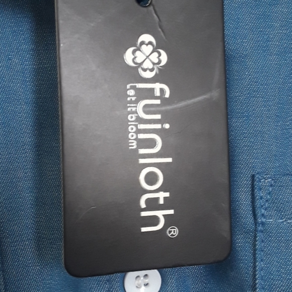 Fuinloth - Medium - Blue Button Down Shirt - Picture 6 of 6